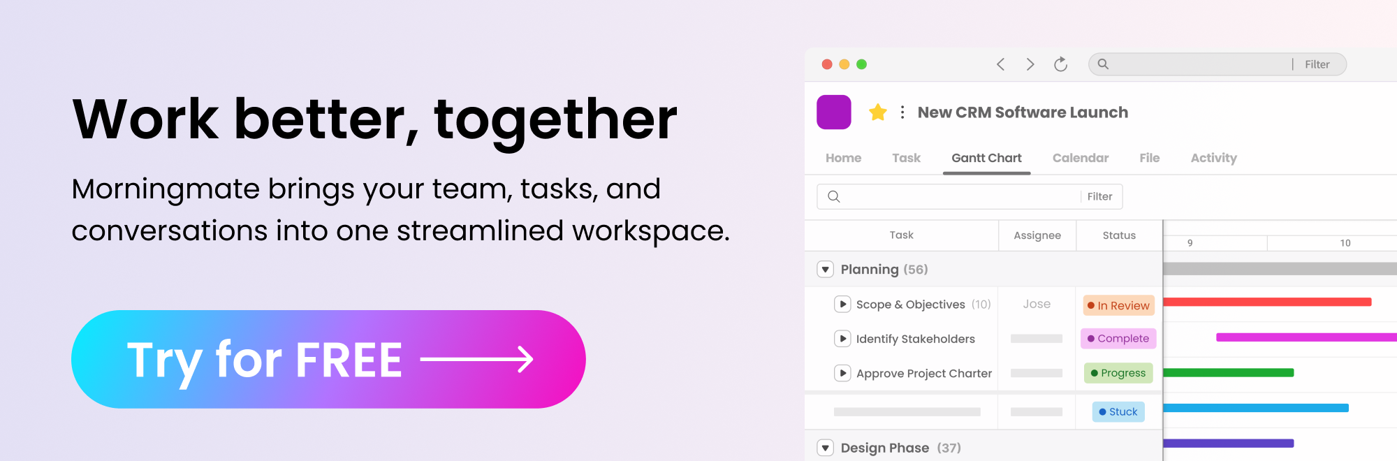 Morningmate brings teams, tasks, chats into one space. Try Morningmate for free today