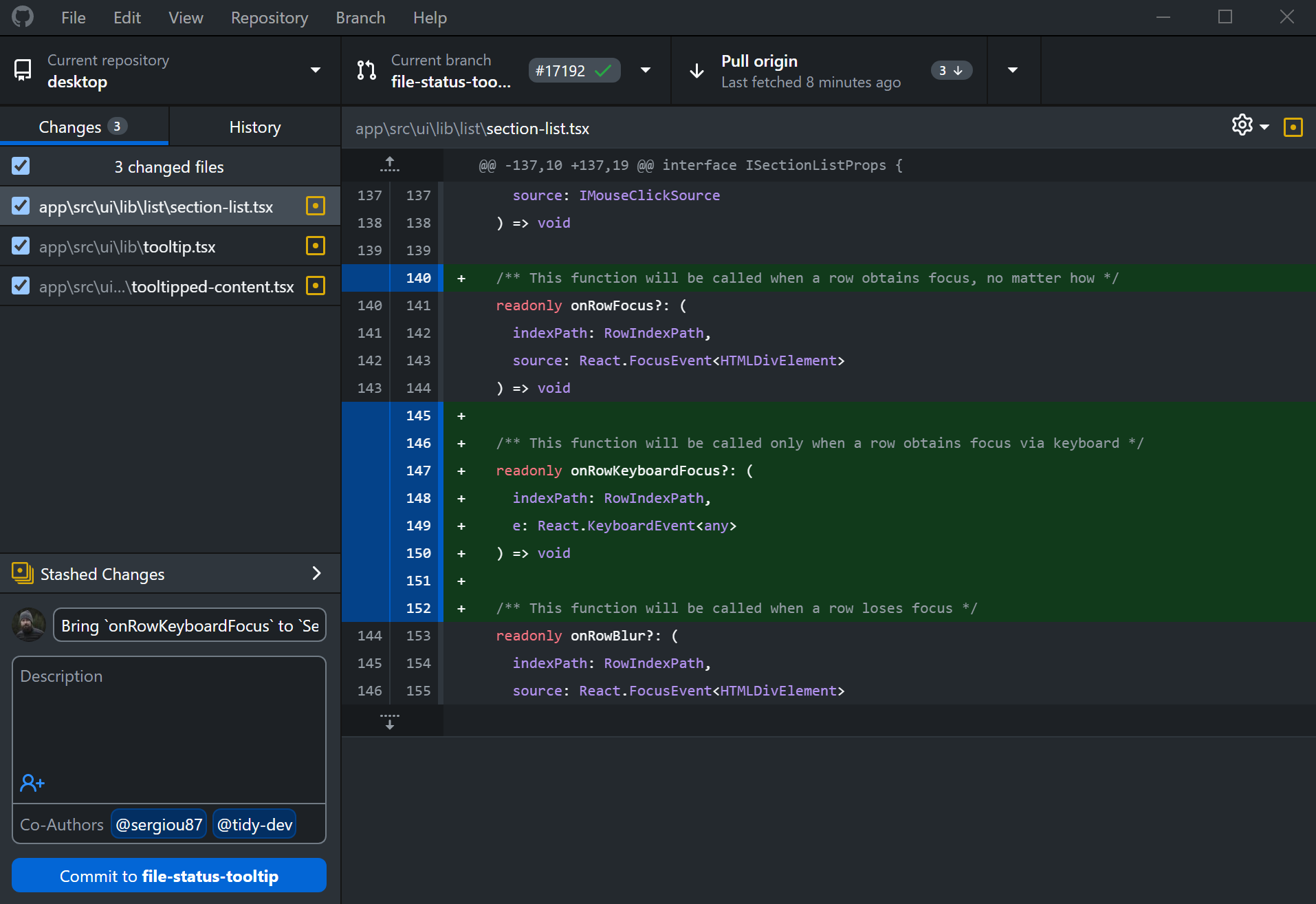 github interface