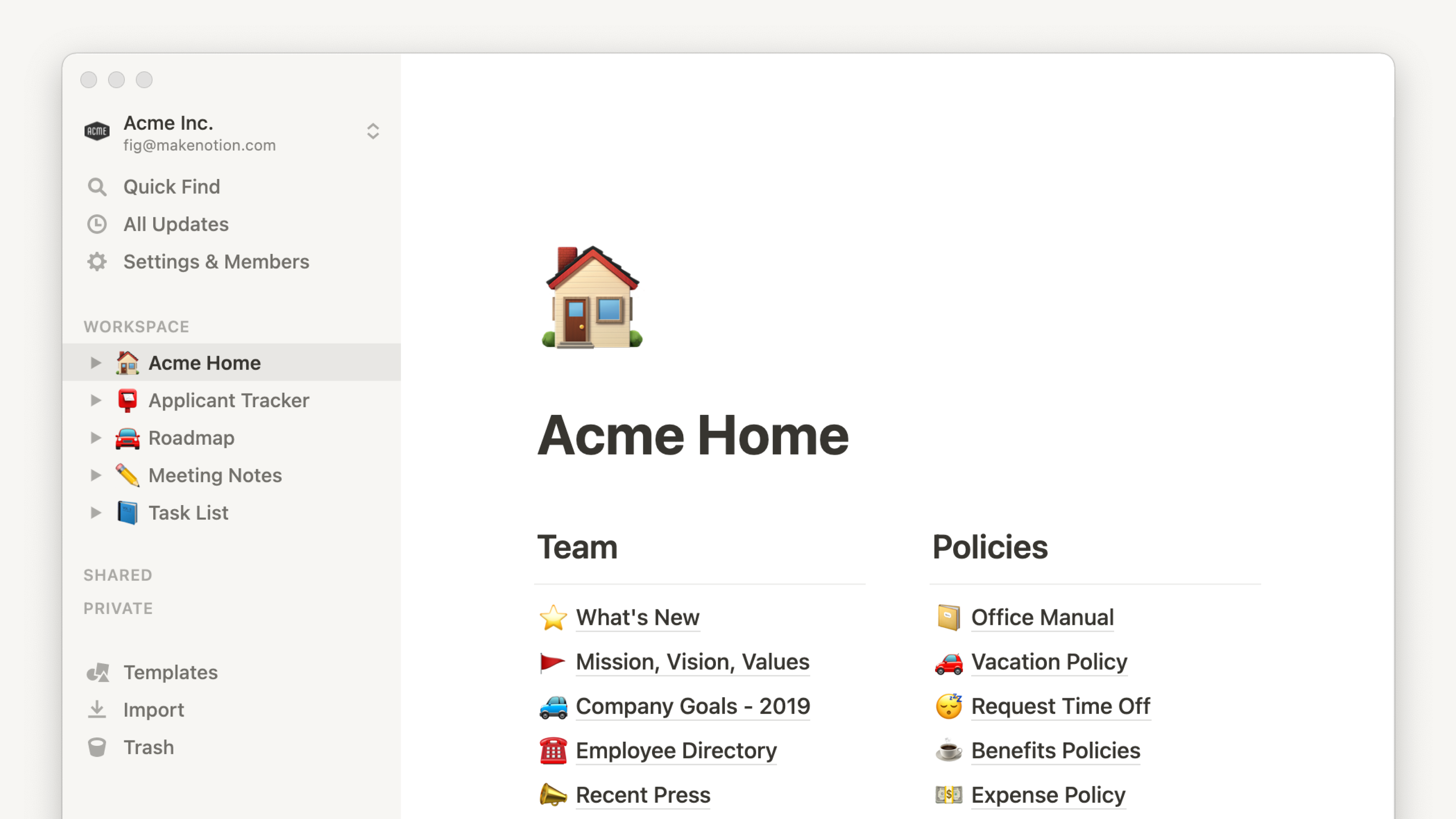 notion interface