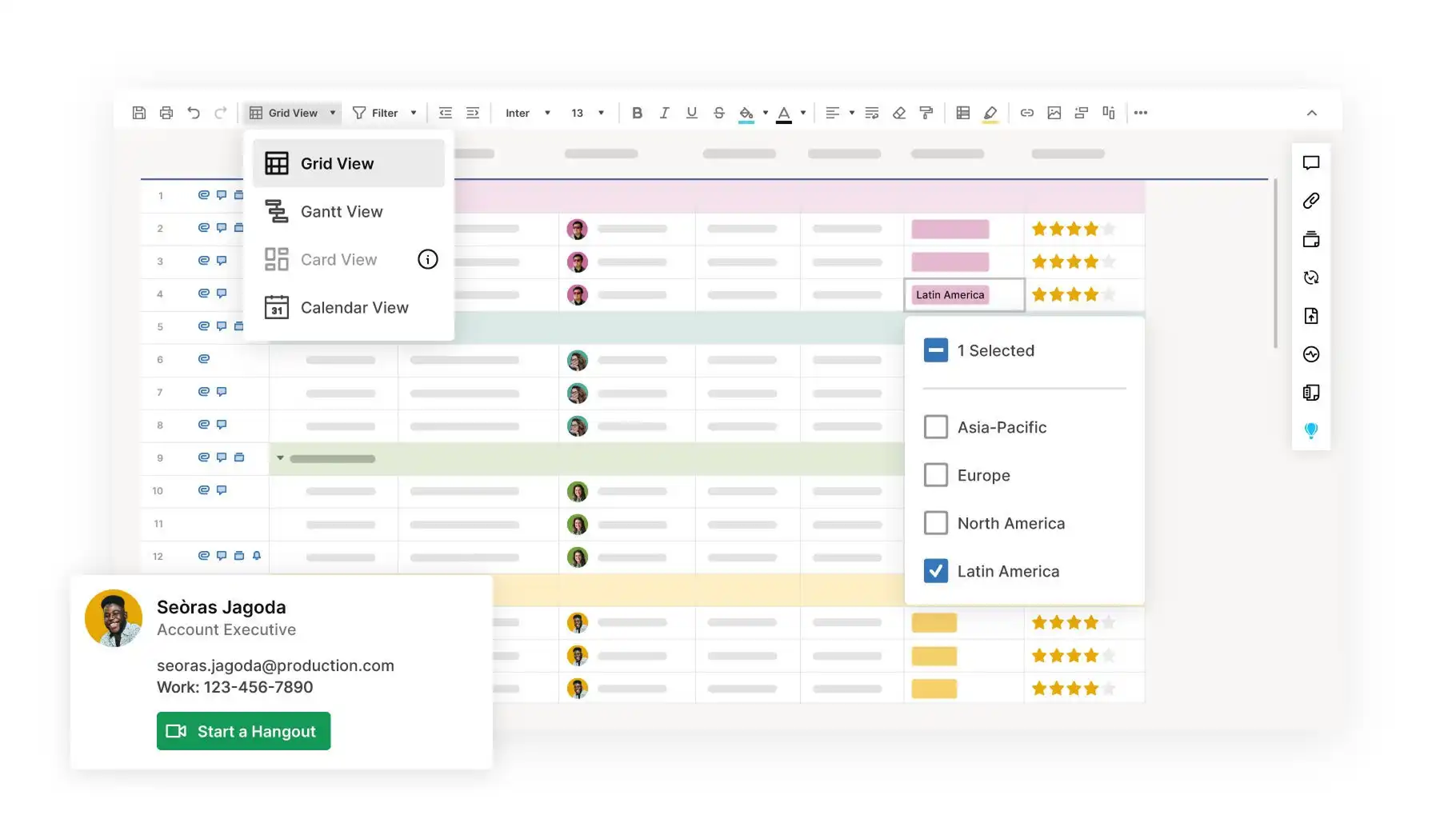 smartsheet interface