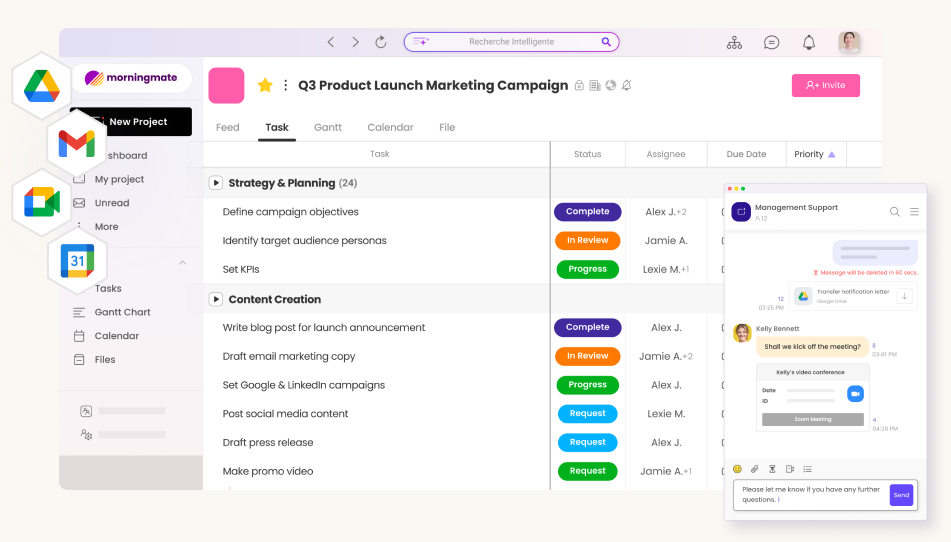 assign task owners, set clear deadlines, keep stakeholders informed, and track project scope and schedule all in one workspace, powered by google workspace integrations