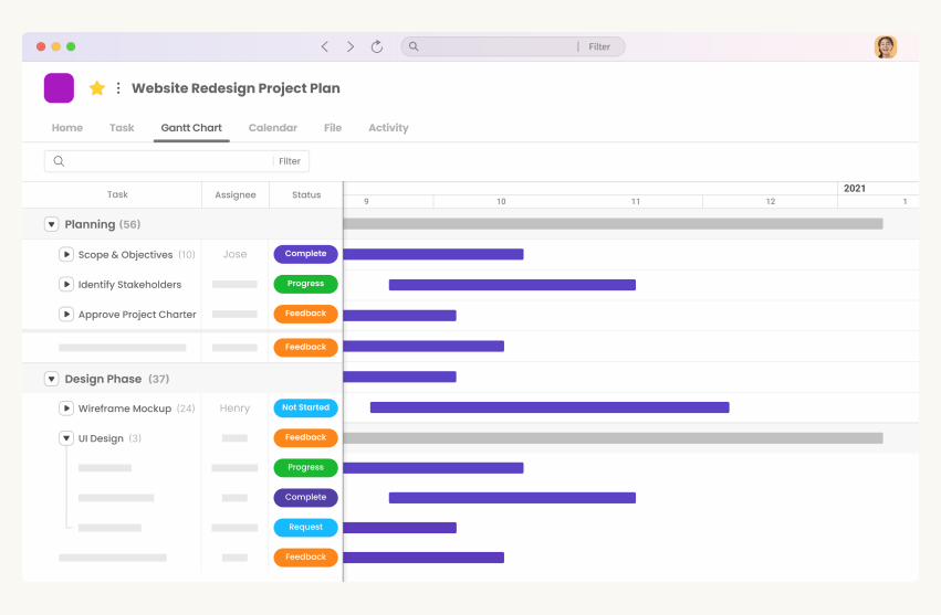 morningmate gantt chart view