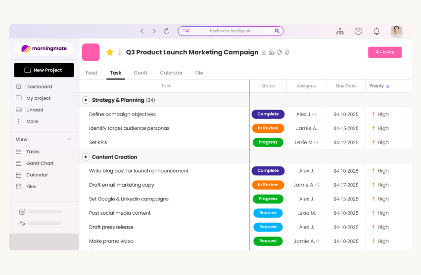 morningmate task list view