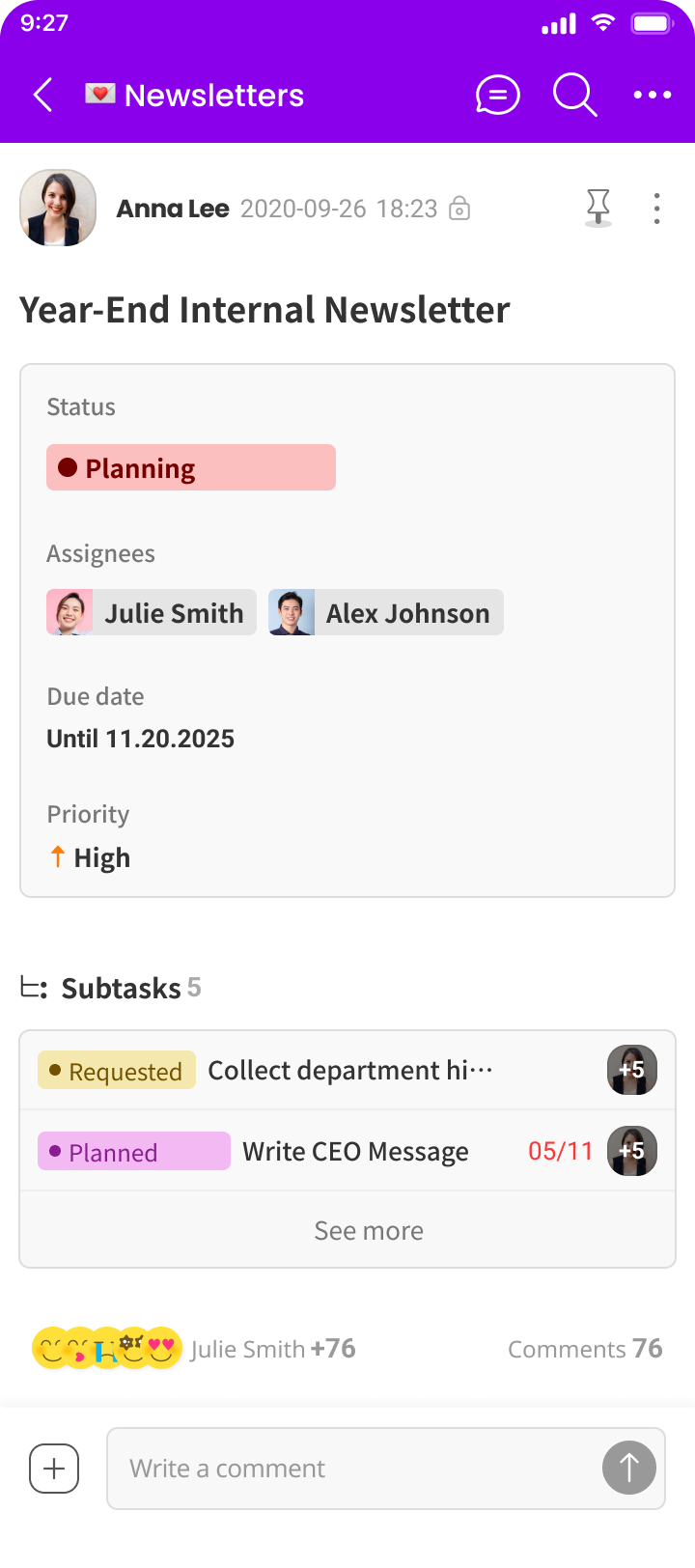Morningmate task management on AOS