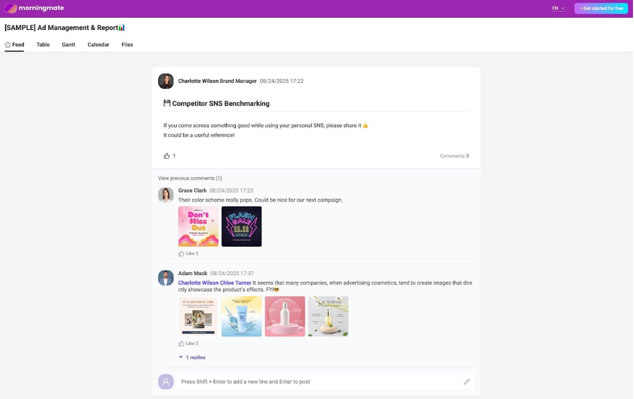 ad management and report in morningmate