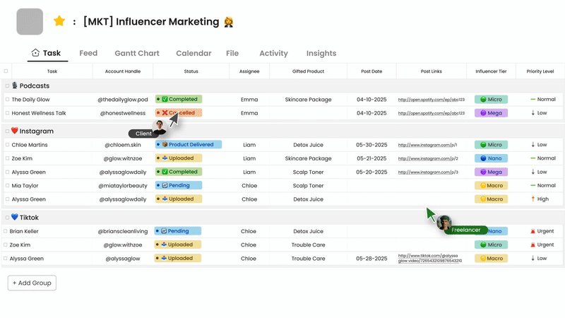 Morningmate's multiple task views